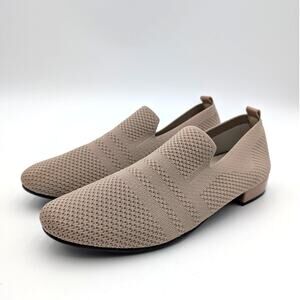 David Tate Ultimate Loafers Flats Women's Taupe Stretch Fabric Size US10W EU40